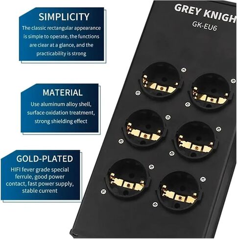 HiFi Audio AC Power Conditioner Purifier 6 Hold EU Socket Aluminum Power Filter in Kuwait