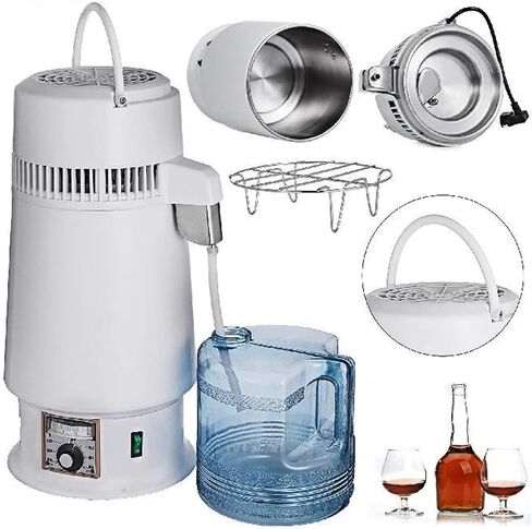 4L Water Bottle Filter Distiller Purifier Portable Tabletop Machine Stainless Steel Adjustable Temperature For Labs Homes in Saudi Arabia