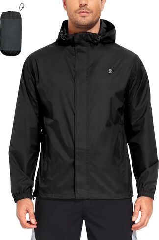 Little Donkey Andy Men's Lightweight Waterproof Rain Jacket Hooded Packable Windbreaker for Hiking Travel Fishing in Kuwait