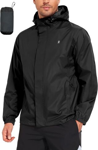 Little Donkey Andy Men's Lightweight Waterproof Rain Jacket Hooded Packable Windbreaker for Hiking Travel Fishing in Kuwait