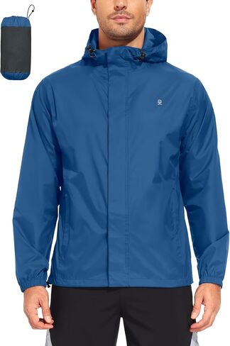 Little Donkey Andy Men's Lightweight Waterproof Rain Jacket Hooded Packable Windbreaker for Hiking Travel Fishing in Kuwait