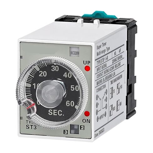 ST3P مرحل زمني متعدد الوظائف مع مقبس مصدر طاقة AC/DC (12VAC-DC، A-E 60 ثانية. - 6 ساعات) in Kuwait