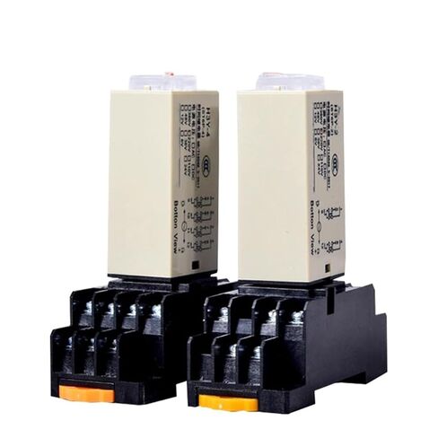مقبض دوار لتأخير التشغيل DPDT 5S/10S/30S/60S/3M/5M/10M/30M مرحل مؤقت تيار متردد 110 فولت 220 فولت 380 فولت H3Y-2 مع مقبس قاعدة (قاعدة H3Y4، AC220V، 0-30 دقيقة) in Kuwait