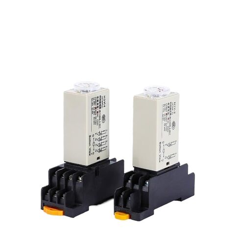 مقبض دوار لتأخير التشغيل DPDT 5S/10S/30S/60S/3M/5M/10M/30M مرحل مؤقت تيار متردد 24 فولت 220 فولت 380 فولت H3Y-4 مع مقبس قاعدة (الجهد AC380V، 30S) in Kuwait