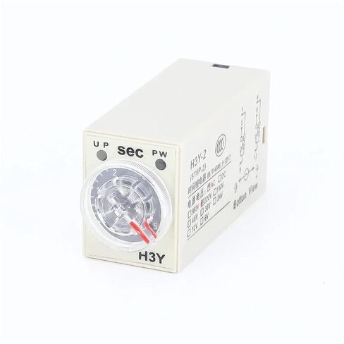 مقبض دوار لتأخير التشغيل DPDT 5S/10S/30S/60S/3M/5M/10M/30M مرحل مؤقت DC12V 24V H3Y-4 مع مقبس قاعدة (DC24V، 3M) in Kuwait