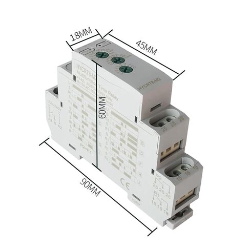 مرحل HYCRT8 مع مؤقت تأخير زمني متعدد الوظائف قابل للتعديل لمدة 24 ساعة (AC220V، HYCRT8-M3) in Kuwait