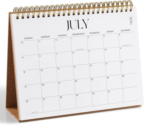Small Desk Calendar 2025-2026, Jokotha Standing Flip Calendar, July 2025 to December 2026, 18 Month Desktop Calendar with Stickers & Minimalist Design, 8"x6" in Saudi Arabia