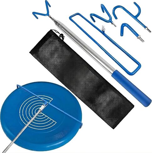4 in 1 Disc Golf Retriever Pole 16ft - Multifunction Telescopic Disc Retriever with Durable Stainless Steel Frame – Portable Extendable Grabber Tool for Recovering Disc from Water, Bushes in Kuwait