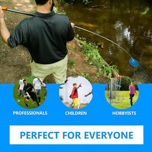 4 in 1 Disc Golf Retriever Pole 16ft - Multifunction Telescopic Disc Retriever with Durable Stainless Steel Frame – Portable Extendable Grabber Tool for Recovering Disc from Water, Bushes in Kuwait