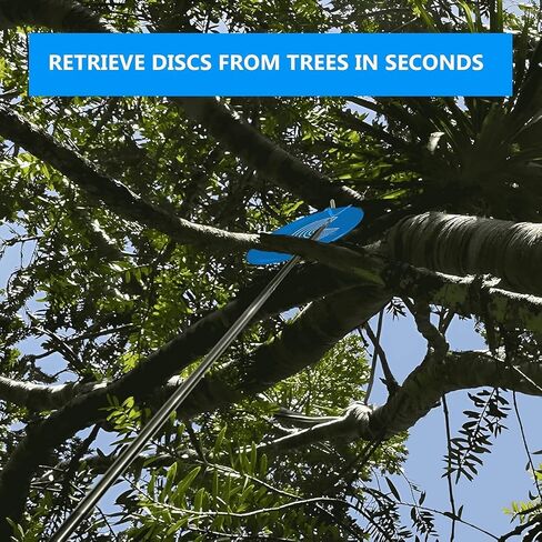 4 in 1 Disc Golf Retriever Pole 16ft - Multifunction Telescopic Disc Retriever with Durable Stainless Steel Frame – Portable Extendable Grabber Tool for Recovering Disc from Water, Bushes in Kuwait