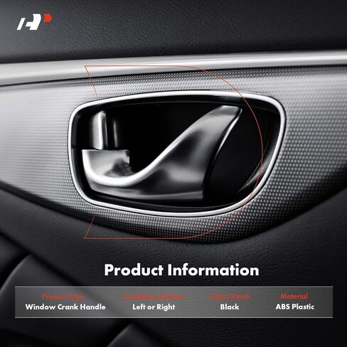 مقبض كرنك للجانب الأيسر أو الأيمن من A-Premium متوافق مع Ford F-150، F-250، F-350، F-250 HD، F-600، F-700، F-800، F-Super Duty، Explorer، Mustang، Taurus، E-250 & Mercury Cougar، سابل، أسود in Kuwait