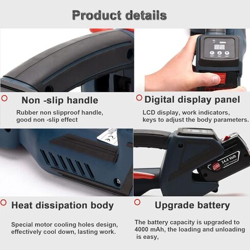 Electric Strapping Machine Battery Powered, Handheld Strapping Tool Automatic Strap Banding Machine for PP PET Pallet Portable Banding Strap Tension Strapping Tool,1Battery in Kuwait