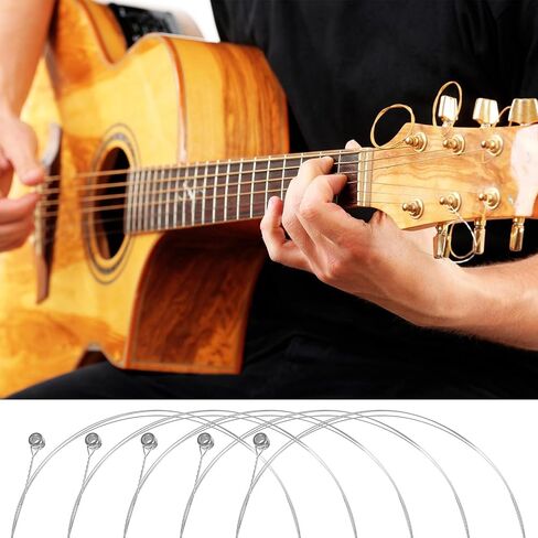 5Pcs High E String Acoustic Guitar, Classical Guitar Strings Replacement Light Acoustics Guitars Strings Acoustic Guitars String Bright and Well Balanced Tone Light Tension E-1st in Kuwait