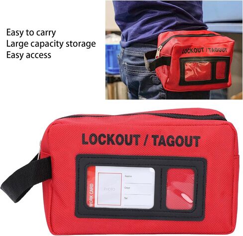 حقيبة قفل Tagout لأجهزة Loto، مجموعة أدوات قفل قماش البوليستر، حقيبة أدوات تنظيم الحقيبة، حقيبة تخزين ذات سعة كبيرة مع شاشة عرض مرئية in Kuwait