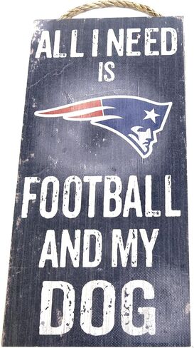 نيو إنجلاند باتريوتس، ديكور حائط، لافتة كلب، NFL، "كل ما أحتاجه هو كرة قدم باتريوتس وكلبي" in Kuwait