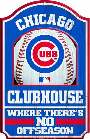 MLB Chicago Cubs 11-by-17 Inch Wood Sign Traditional Look in Kuwait