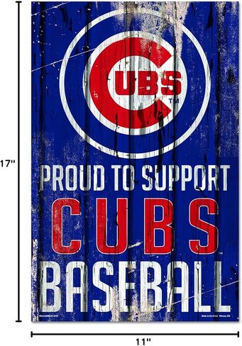 ديكور منزلي لمشجعي الرياضة MLB Chicago Cubs، لون الفريق، 11x17 in Kuwait