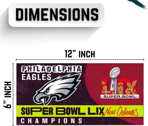 لافتة جدارية لأبطال كرة القدم من فيلادلفيا إيجلز 2025 Super Bowl LIX - لافتة صغيرة مقاس 6 × 12 بوصة - لافتة خشبية ريفية - مثالية لكهف الرجال، أو غرفة الألعاب، أو النوم أو ديكور المنزل من Fan Creations - صناعة أمريكية in Kuwait