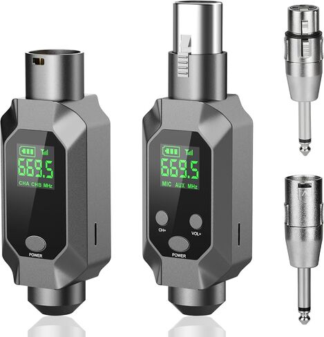 نظام الميكروفون اللاسلكي جهاز إرسال واستقبال XLR لنطاق 262 قدمًا، بطارية 8 ساعات UHF 9 قنوات، محول ميكروفون للمكثف، الميكروفونات الديناميكية، PA، الخلاط، الجيتار in Kuwait