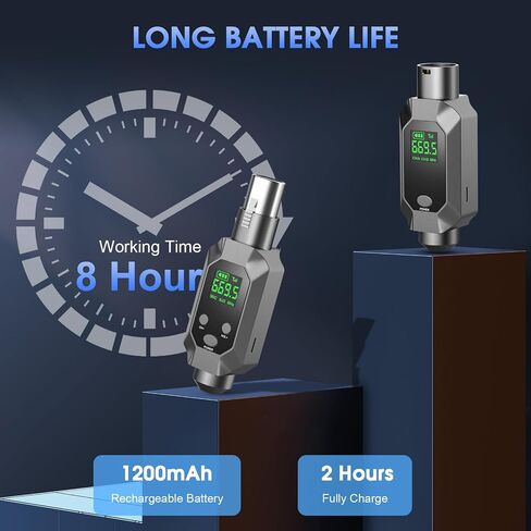 نظام الميكروفون اللاسلكي جهاز إرسال واستقبال XLR لنطاق 262 قدمًا، بطارية 8 ساعات UHF 9 قنوات، محول ميكروفون للمكثف، الميكروفونات الديناميكية، PA، الخلاط، الجيتار in Kuwait