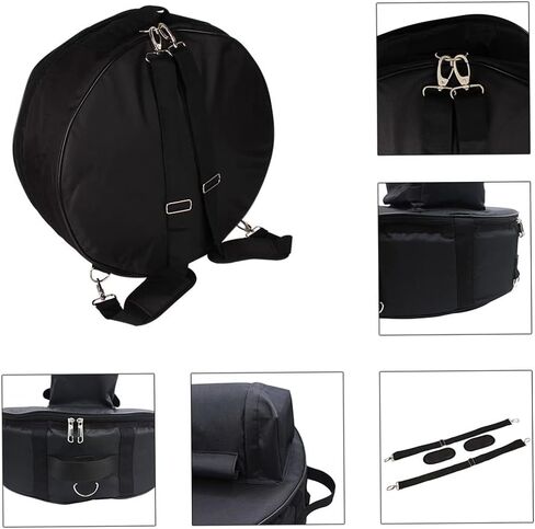 Durable 14 Inch Snare Drum Bag Backpack Case with Shoulder Strap Outside Pockets,Snare Drum Bag Black in Kuwait