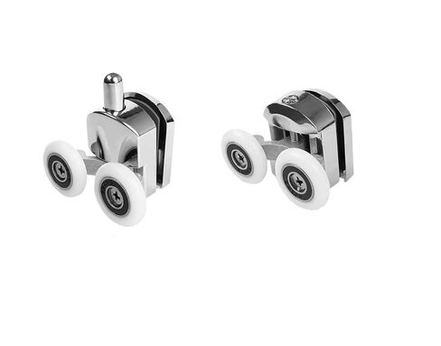 23mm Shower Door Rollers Zinc Alloy Shower Door Wheels Curved Shower Rollers with Anti-Collision Block Bathroom Door Accessories(8Pcs) in Kuwait