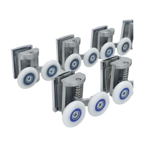4pcs 304 Stainless Steel Material Shower Door Rollers Pulley, Bathroom Sliding Door Rail Roller Wheels,gate White Nylon Rollers.(4pcs Upper Parts) in Kuwait