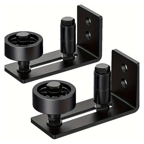 Quiet Sliding Barn Door Bottom Guide Adjustable Flush-Fit Floor Roller with Steel Frame, Door Roller Black Roller Sliding in Saudi Arabia