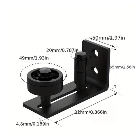 Quiet Sliding Barn Door Bottom Guide Adjustable Flush-Fit Floor Roller with Steel Frame, Door Roller Black Roller Sliding in Saudi Arabia