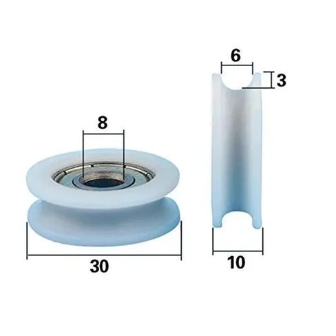 10pcs U Groove Sliding Door Wheel 8x30x10mm POM caoted with 608zz Bearing Pulley Wheels Roller for 3mm Rope w/Bearing in Kuwait