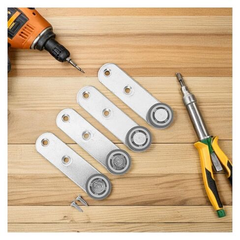4Pcs Sliding Door Bottom Support Wheels Precision Bearing Rubber Caster Side Mount Design for Barn Doors Wardrobe Cabinet in Kuwait
