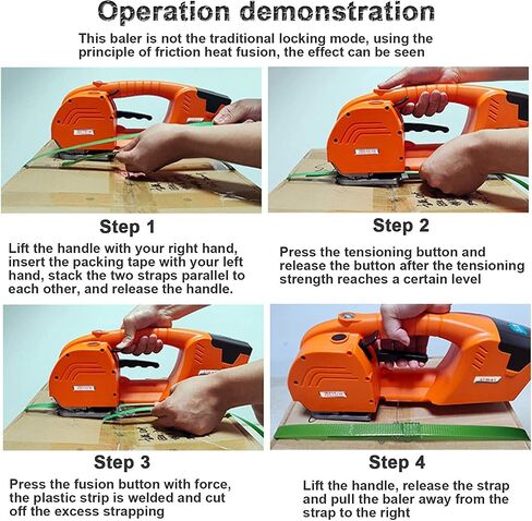 Electric Strapping Machine Automatic Strapping Banding Tool for Box Pallet with 6000mah Battery Powered Handheld Welding Strapping Machine for PP PET Straps in Kuwait
