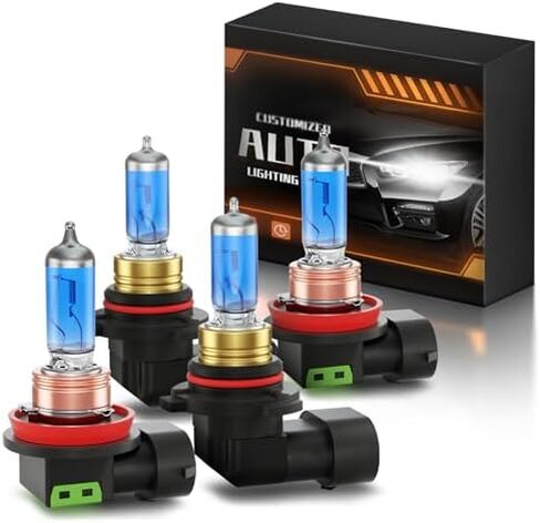 Sienna Halogen Headlight Bulbs Fits For 2011-2020 Toyota Sienna Halogen High Low Beam Combo, Ultra Bright 5000K White Bulbs, 12V-100W, Pack of 4 in Saudi Arabia