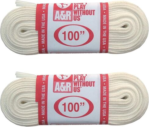 A&R New 2 Pair, 4 Laces Figure Skate Ice Skating Laces Made in USA White 63"-108" in Kuwait