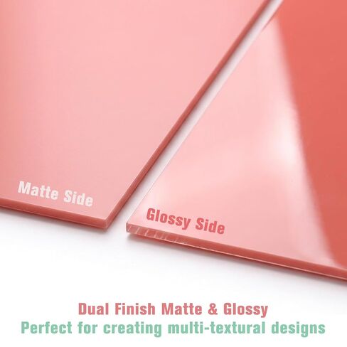 Macaron Pastel Acrylic Sheets 12x12 (3mm)-10 Pcs 1/8 Inch Thick,Dual Finish Matte & Glossy Cast Acrylic for Laser Cutting(Glowforge),UV Printing,DIY Home Decor,Crafts and Badges in Kuwait