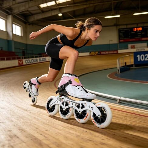 Blue Carbon Fiber Speed Skates 4x100mm for Men Women, Inline Racing Skates, ABEC-9 Bearings PU Wheels for Outdoor Fitness & Street Skating in Kuwait