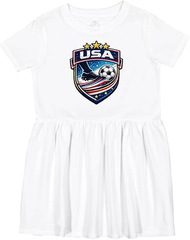 inktastic USA Soccer Shield Toddler Dress in Kuwait