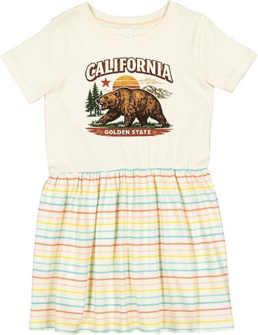 inktastic California Golden State Bear Vintage Toddler Dress in Kuwait
