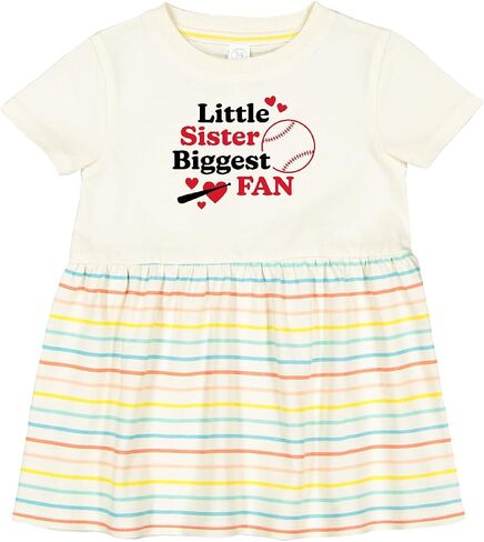 inktastic Little Sister Baseball Fan Infant Dress in Kuwait