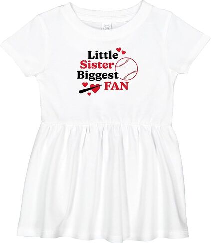 inktastic Little Sister Baseball Fan Infant Dress in Kuwait