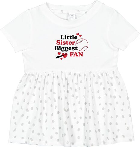 inktastic Little Sister Baseball Fan Infant Dress in Kuwait