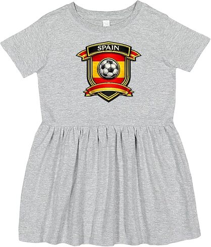 inktastic Spain Soccer Fan Toddler Dress in Kuwait
