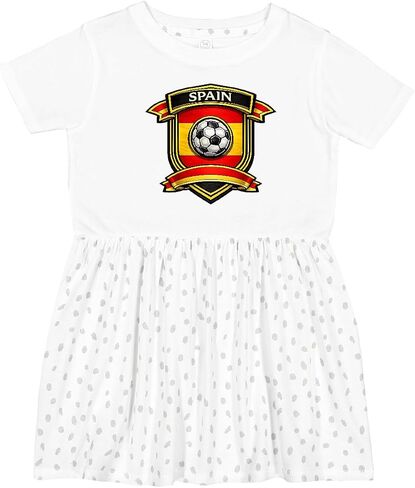 inktastic Spain Soccer Fan Toddler Dress in Kuwait