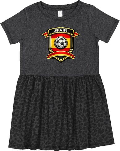 inktastic Spain Soccer Fan Toddler Dress in Kuwait