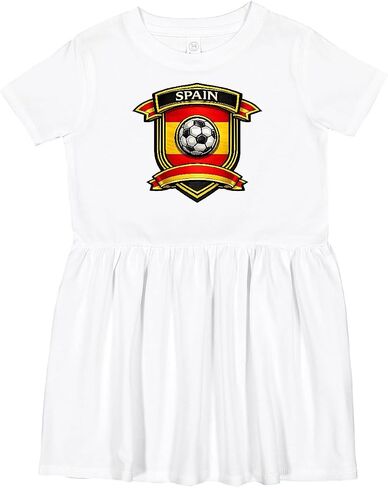 inktastic Spain Soccer Fan Toddler Dress in Kuwait