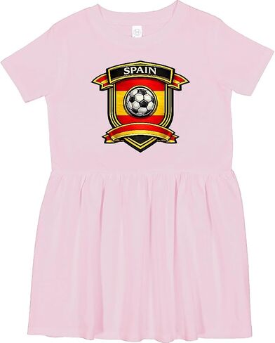 inktastic Spain Soccer Fan Toddler Dress in Kuwait