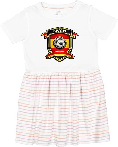 inktastic Spain Soccer Fan Toddler Dress in Kuwait