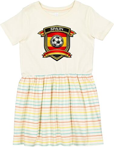 inktastic Spain Soccer Fan Toddler Dress in Kuwait