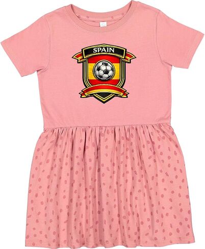 inktastic Spain Soccer Fan Toddler Dress in Kuwait