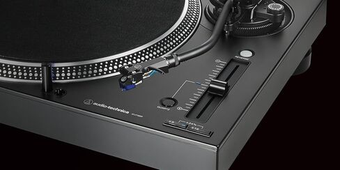 Audio Technica AT-LP140XP-BK DJ Professional Black Turntable with an AudioQuest AQSLVRRECBRUSH Silver Anti-Static Record Brush (2020) in Saudi Arabia